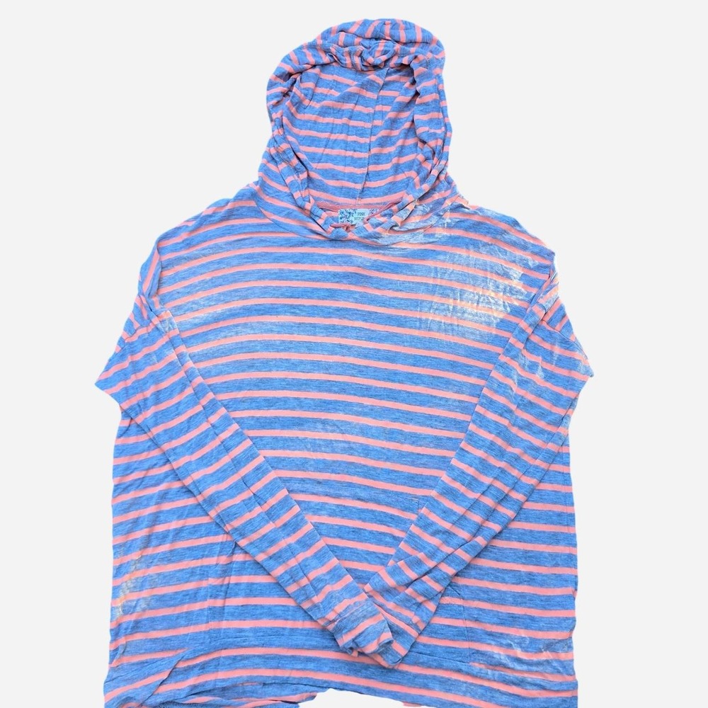 Pink & blue striped long sleeve shirt